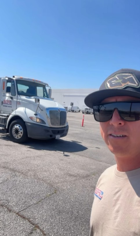 SPCDL Truck Driving School One-on-One Training. Josh Lawrence, CEO, Training a Student. Check Out Our Instagram for Countless Success Stories.